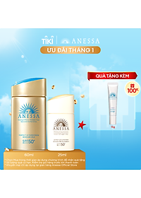 Bộ đôi Kem chống nắng dưỡng da dạng sữa bảo vệ hoàn hảo Anessa Perfect UV Sunscreen Skincare Milk SPF 50+ PA++++ 60ml + Kem nền trang điểm BB chống…