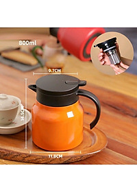 Ấm Pha Trà Giữ Nhiệt Inox 316 Dung Tích 800ml - 1000ml Hàng Cao Cấp, Phích Giữ Nhiệt Nước Nóng, Lạnh Có Lọc Tiện Dụng - HÀNG CHÍNH HÃNG MINIIN