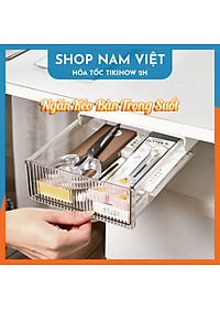 Ngăn Kéo Dưới Bàn Làm Việc Trong Suốt - Hộp Nhựa Để Đồ Dán Dưới Bàn (Kèm Miếng Dán)