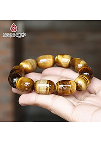 Vòng tay lu thống 13x18mm đá thạch anh mắt hổ vàng nâu mệnh thổ, kim - Ngọc Quý Gemstones