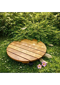 Đế Lót Để Chậu Cây Có Bánh Xe ANKAN 40cm Làm Giá Đỡ Kệ Hoa Cây Cảnh, Màu Vàng Nắng, Chịu Tải 120Kg