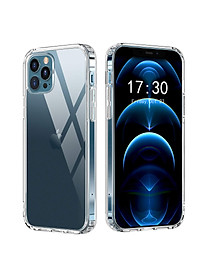 Ốp Lưng Kính Cường Lực Trong Suốt, Viền Máy Dẻo, Chống Trầy Xước, Va Đập  Dành Cho Iphone 12/ 12Mini/ 12Pro/12 Pro max/ 7/8SE 2020 Hàng Chính Hãng Helios