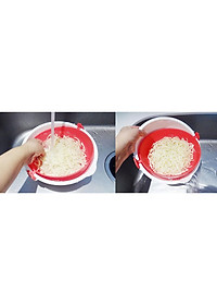 Bộ rổ nhựa đa năng 2 lớp tròn hàng nội địa Nhật Bản