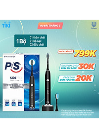 Bàn Chải Điện P/S S100 PRO – Công Nghệ Sóng Âm, Chải Sạch Mảng Bám Tới 10X – Đen Nhám