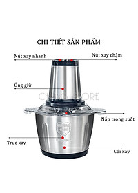 MÁY XAY THỊT ĐA NĂNG, CỐI XAY RAU CỦ, XAY THỊT, LƯỠI K INOX 304 2L Công Suất 250W