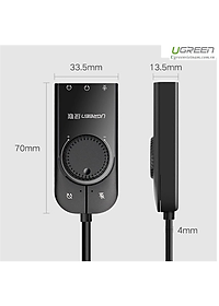 Cáp USB Sound 3.5mm Loa & Mic Có Volume control UGREEN 40964 - Hàng chính hãng 