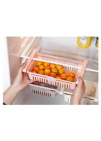 Bộ 2 khay rổ nhựa kéo dài đựng thức ăn thực phẩm trong tủ lạnh thông minh tiện dụng - Henrysa