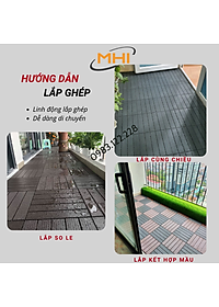 Miếng nhựa lót sàn uPVC cao cấp MHI-ECO, Tấm nhựa trải sàn trang trí ban công / sân vườn / sân thượng; lót sàn chống trơn trượt nhà tắm / bể bơi - Hàng Việt Nam chất lượng cao