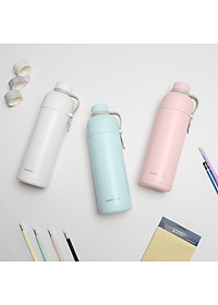 Bình giữ nhiệt Lock&Lock Belt Bottle LHC4267 490ml - Hàng chính hãng có quai xách, miệng rộng có thể cho đá - JoyMall