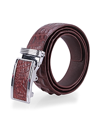 Thắt Lưng Nam Da Cá Sấu Gai Đuôi Huy Hoàng HT4211 (120 x 3.5 cm) - Nâu Đỏ