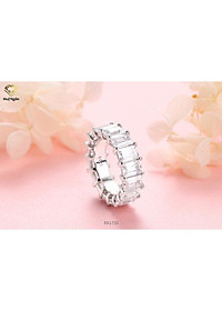 Nhẫn bạc 925 Huệ Ngân - Đá vuông đính vòng tròn RR1750