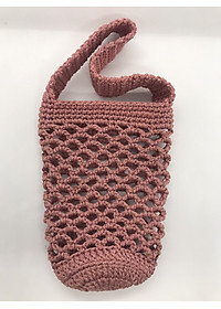 TÚI ĐỰNG LY GIỮ NHIỆT HOẠ TIẾT LƯỚI MÀU HỒNG (SẢN PHẨM KHÔNG BAO GỒM LY GIỮ NHIỆT)