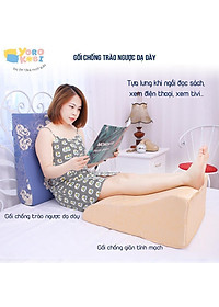 Gối chống trào ngược dạ dày Yorokobi cao 16cm-Gối thông minh 2 trong 1, chống lún, thư giãn vai gáy