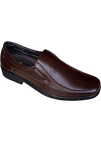 Giày tây nam Trường Hải da bò thật không bong tróc đế cao su không trơn màu nâu GTN05982