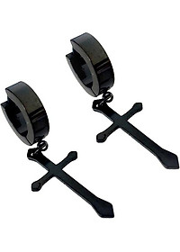 Bộ 2 bông tai thánh giá Winwinshop88 BT283 - Đen (2.4 cm)