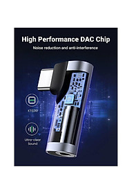 Ugreen UG90577CM460TK vuông góc 90 độ 4 khấc Màu đen Đầu chuyển USB-C sang cổng 3.5mm hỗ trợ Samsung Ipad Xiaomi Oneplus - HÀNG CHÍNH HÃNG