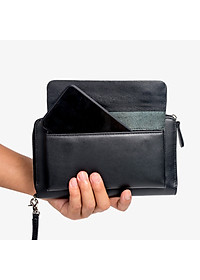 Ví dài cầm tay da bò Mill cao cấp Bụi Leather C107 - Bảo hành 12 tháng