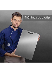 Thớt Inox 304 Cao Cấp KHông Gỉ- Size 33,5x23cm , Kháng Khuẩn, Chống Ẩm Mốc, Thớt Nhà Bếp- Hàng Loại 1.  Chính Hãng