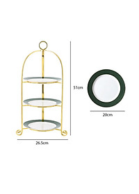 Đĩa bánh 3 tầng trang trí để bàn ăn MORANDI SILK GOLD