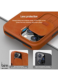 Bao da dành cho iPhone 13 Pro hàng chính hãng Nillkin QIN có nắp trượt bảo vệ camera