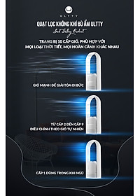 Máy Lọc Không Khí Bù Ẩm ULTTY SKJ-CR022 Dạng Quạt, Diệt Khuẩn Bằng Tia UV, Chế Độ Làm Mát 9 Cấp, Bộ Lọc HEPA H13 Loại Bỏ 99,97% Bụi Mịn, Vi Khuẩn, Virut, Bù Ẩm 3 Cấp - Hàng Chính Hãng