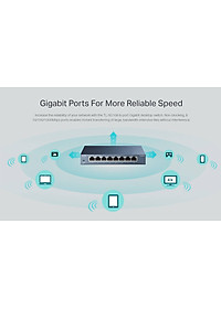 Switch TP-Link TL-SG108 Gigabit Hàng Chính Hãng - 8 cổng RJ45 10/100/1000Mbps, Vỏ Kim Loại