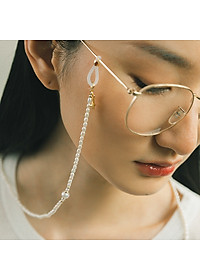 Dây hạt trai đeo kính chuỗi hạt vàng phong cách retro cổ điển Pháp trang sức thiết kế handmade