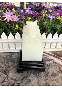Ấn Rồng phong thủy đá bạch ngọc - Cao 10cm và 12cm