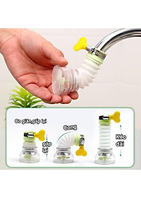 Vòi Lọc Nước Ra Bát Tăng Áp Xoay 360 Có Thể Kéo Dài Chống Bắn Nước Giao Màu Ngẫu Nhiên