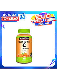 Kẹo dẻo bổ sung Vitamin C Kirkland Adult Gummies C 250mg hộp 180 viên của Mỹ