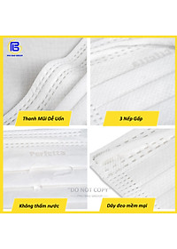 [Combo 5 HỘP - PERFETTA MODERATE] - Khẩu Trang Y Tế Chất Lượng Cao, Kháng Khuẩn, Chống Bụi Mịn, Màu Trắng, 3 Lớp, Bảo Vệ Tối Ưu - (50 cái/hộp)
