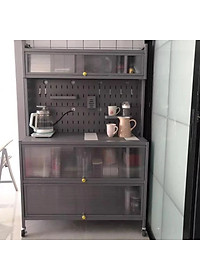 Tủ Bếp Đa Năng Nắp Đậy 5 Tầng Tối Ưu Không Gian Lưu Trữ Kệ Để Lò Vi Sóng Thông Minh