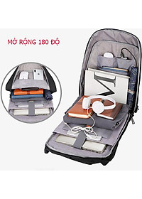 Ba lô nam thời trang đa năng tích hợp chế độ chống trộm cao cấp + sạc USB tiện dụng và siêu chống thấm nước(15,6")