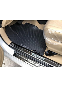 Thảm lót sàn cao su xe Toyota Vios 2014- 2022 (Mẫu Nissin tổ ong CHỮ TRẮNG)