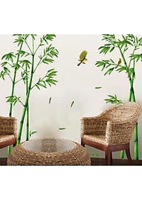 Decal dán tường kết hợp Bụi Tre và  Sen AM9104+0779C