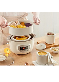 Nồi Nấu Cháo Chưng Yến Tiềm Thuốc Bắc Bear DDZ-A08T8 - Bản Tiếng Anh Có Kèm Khay Hấp Dung Tích 0.8 Lít Công Suất 200 W - Hàng Chính Hãng
