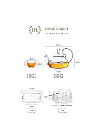 SET ẤM TRÀ THỦY TINH HOA CÚC | BỘ ẤM TRÀ HOA CÚC FULL SET BAO GỒM ẤM - BẾP - CHÉN - ĐĨA KÊ THẮP NẾN SANG CHẢNH