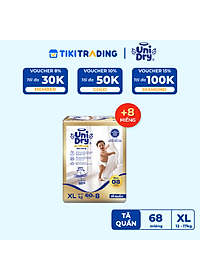 [Mẫu mới] Tã quần Unidry G3X Supreme siêu mỏng size XL - 60+8 miếng