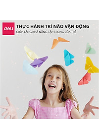 Giấy thủ công 100 tờ học sinh nhiều kích cỡ Deli - Có khổ A4 , giấy gấp origami , giấy gấp hạc hoa động vật - 83631 / 83632 / 83633 / 83634