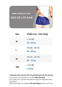 Combo 3 quần lót nam Boxer sợi tre tự nhiên mềm mịn thoáng mát co giãn 4 chiều MRM Manlywear Tặng đôi tất nam Cao Cấp -Màu Ngẫu Nhiên