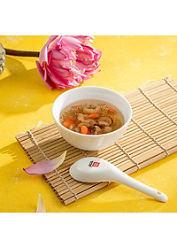Combo 10 thìa lỗ sứ trắng Long Phương Thìa ăn cơm bằng sứ