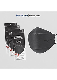 Khẩu Trang Y Tế Hàn Quốc Chính Hãng ANYGUARD KF94 Lọc Bụi Mịn PM2.5, 4 Lớp Ngăn 99% Vi Khuẩn, An Toàn Cho Da Nhạy Cảm, Combo 15 cái Màu Đen