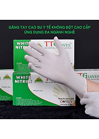 Găng Tay Y Tế Size S Không Bột Nitrile TTGLOVES Màu Trắng (100 Chiếc/hộp)