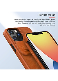 Bao Da Cao Cấp Da Thật Dành cho iPhone 13 Pro Max Chính Hãng Nillkin Qin  Có Ngăn Đựng Thẻ - Hàng Chính Hãng