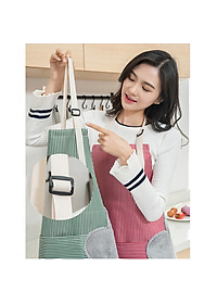 Tạp Dề Chống Thấm Nước, Dầu Mỡ Phong Cách Hàn Quốc Dễ Thương Kèm Khăn Lau Tay Chống Thấm Nước