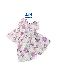 Bộ quần áo ngắn Bé gái họa tiết hoa tím quần váy cotton boi dệt - AICDBGHXX7SZ - AIN Closet