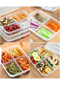 Hộp nhựa bảo quản thực phẩm đa năng và tiện lợi có chia 4 ngăn Nakaya - Hàng nội địa Nhật Bản.