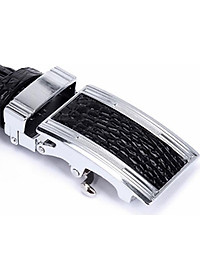 Thắt Lưng Nam Da Cá Sấu Nguyên Con Huy Hoàng HT4204 (120 x 3.5 cm) - Đen