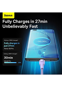 Cáp sạc nhanh đa năng 3 đầu Baseus Flash Series II 3in1 Fast Charging Cable (USB-A+ Type C to Micro + L + Type C, 100W) -Hàng chính hãng