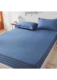 Bộ Ga Gối Cotton Kẻ 3F Lidaco Chuyên Dụng Cho Homestay, Khách Sạn - Xanh Biển